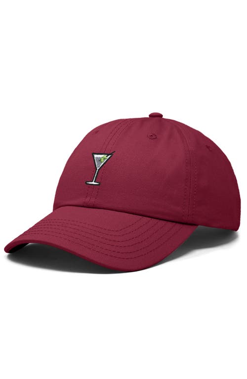 Dalix Martini Embroidered Casual Cap In Maroon