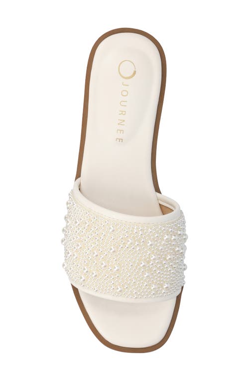 Journee Collection Precly Slide Sandal In White