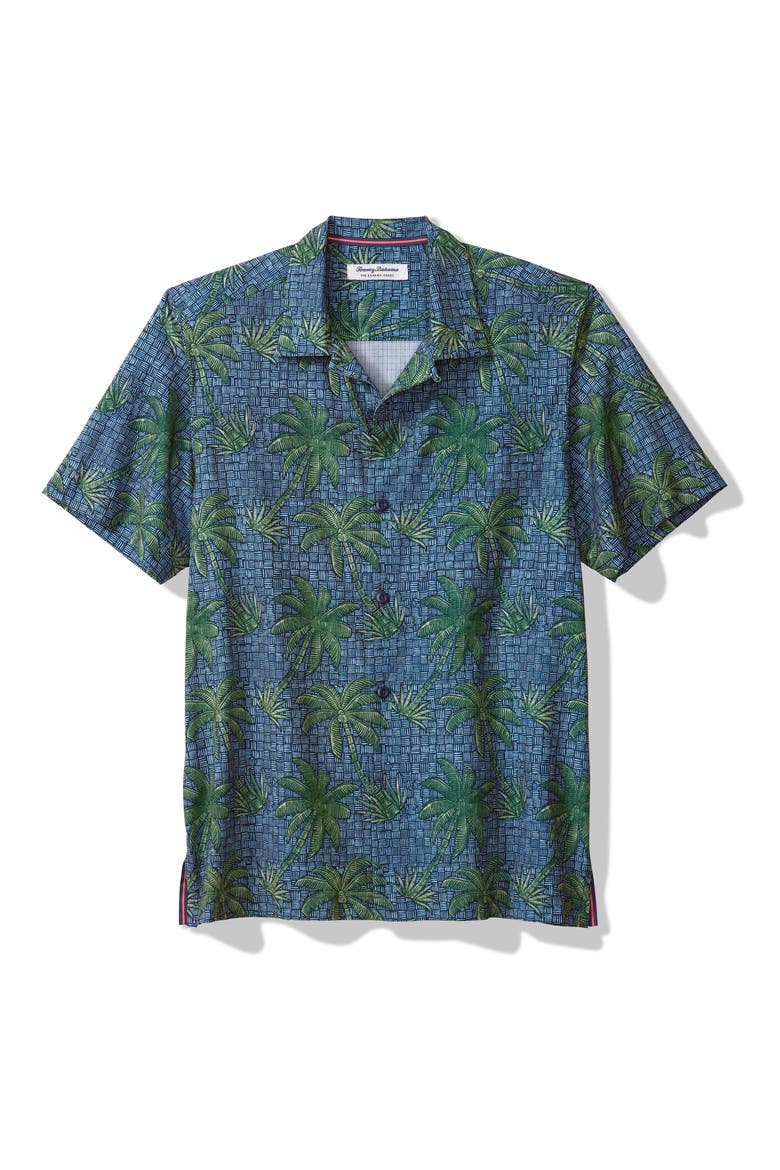 Bahama Coast Palma Rattan IslandZone® Camp Shirt, Main, color, BERING BLUE