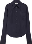 Lafayette 148 New York Fitted Organic Cotton Poplin Button-Up Shirt