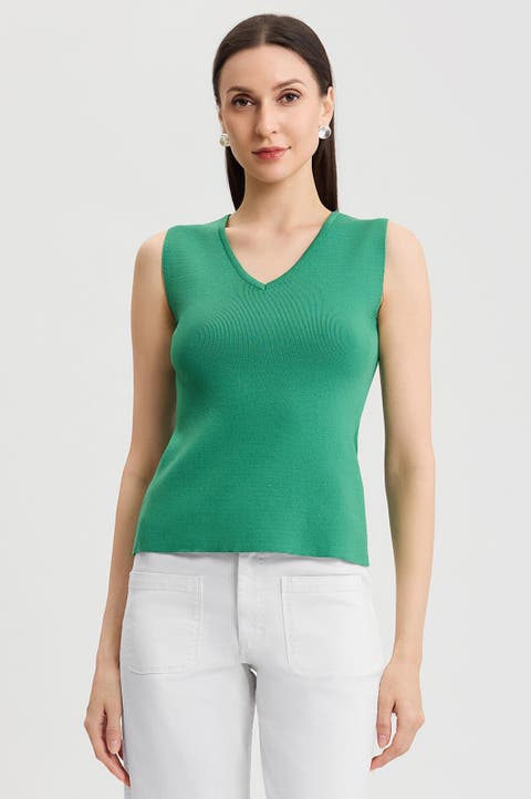 Family Savvy V-Neck Soft Knit Tank