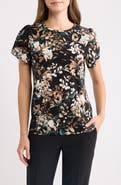 AK ANNE KLEIN Floral Print Tulip Sleeve Jersey Top