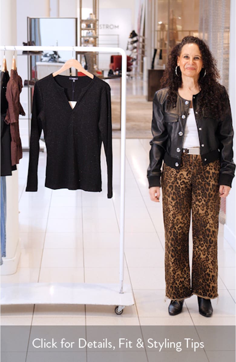 Metallic Rib Henley Top, sales video thumbnail