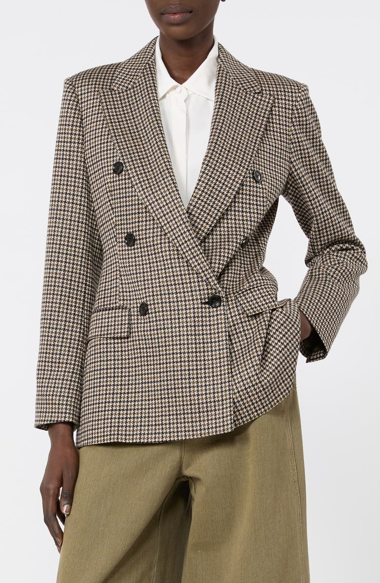 Max Mara Double Breasted Jacquard Knit Jacket, Main, color, Pink Black
