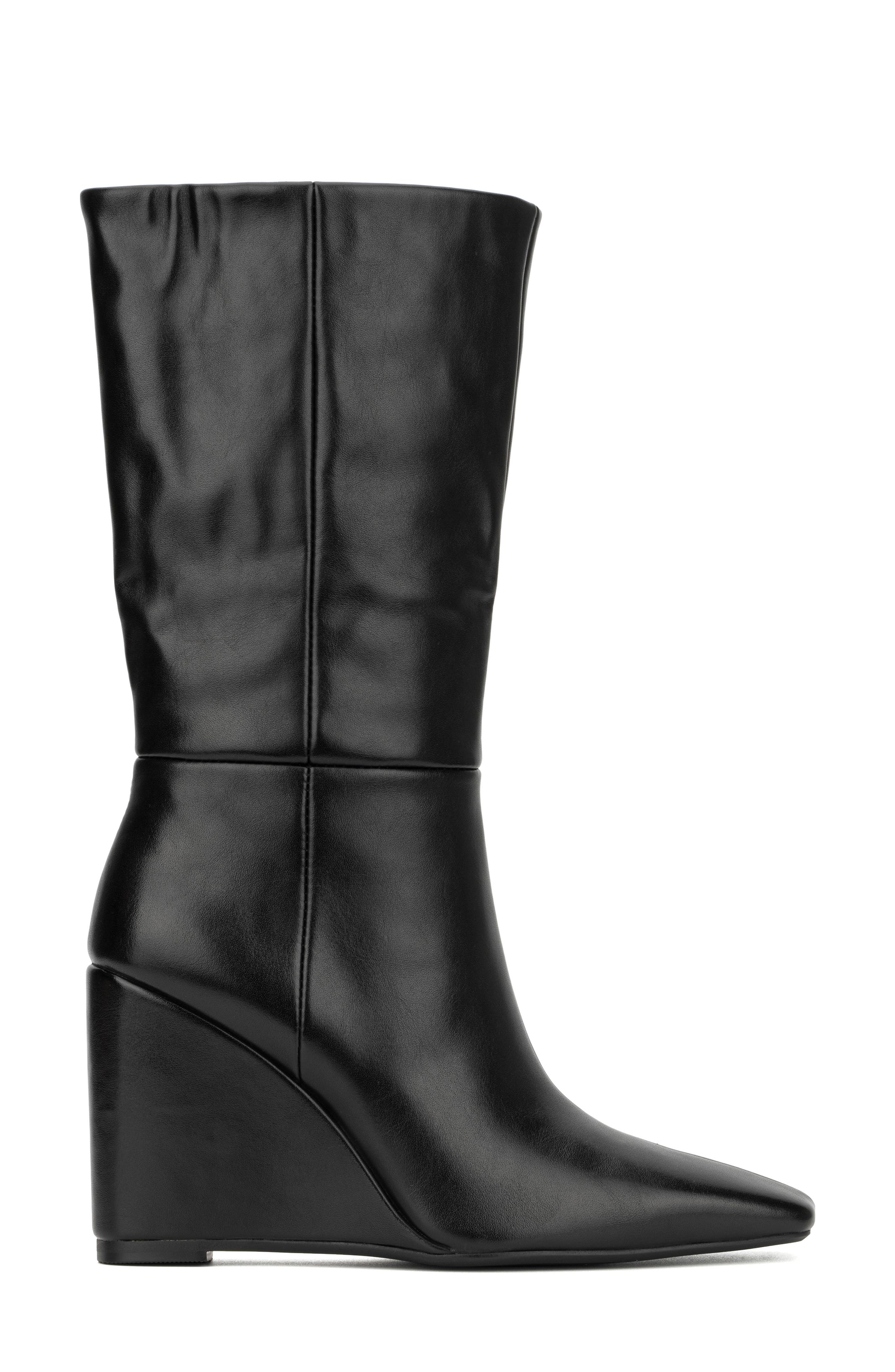 TORGEIS Milan Wedge Heel Boot, Alternate, color, Black