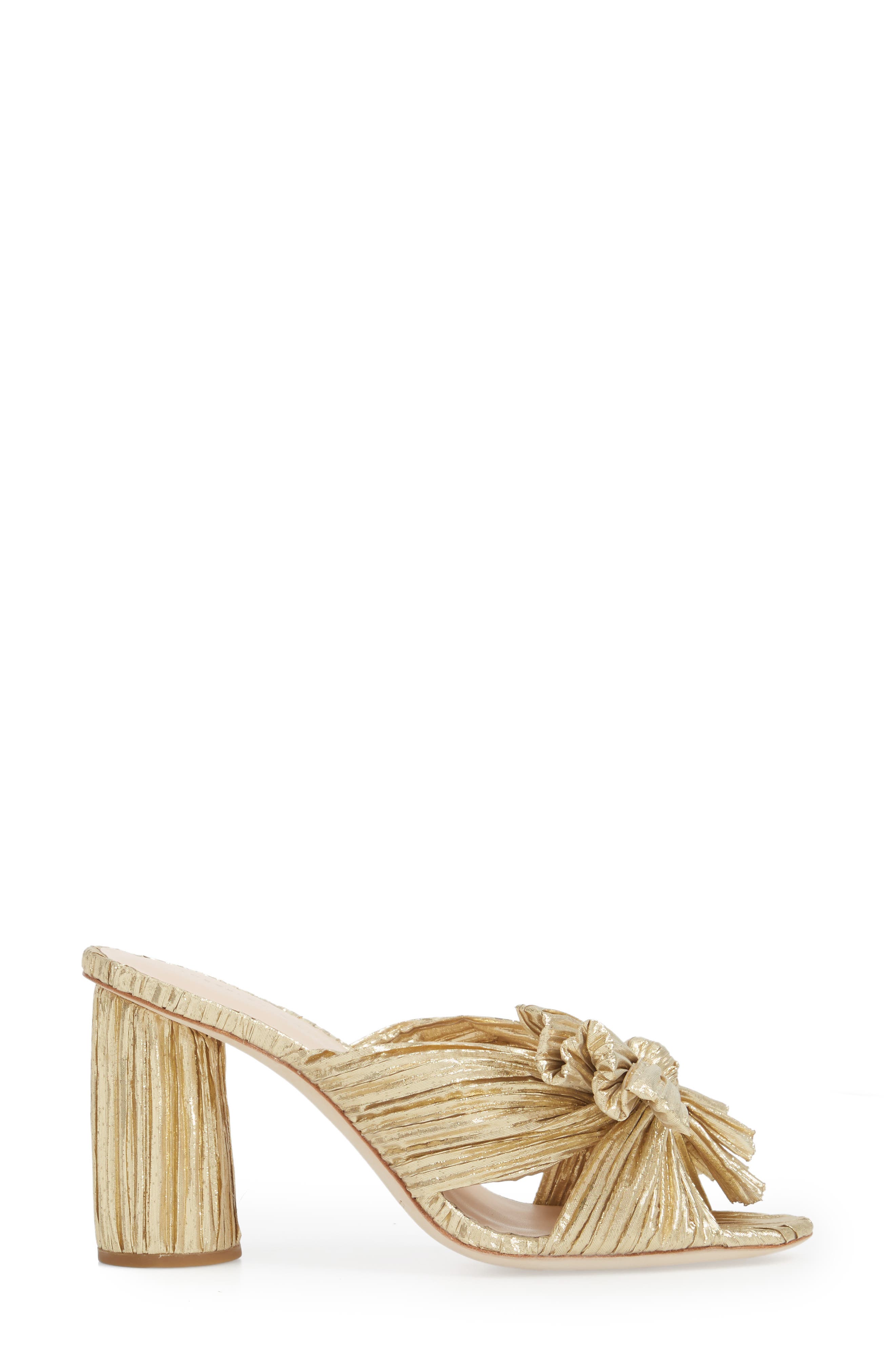 Penny Knotted Lamé Sandal, Alternate, color, GOLD
