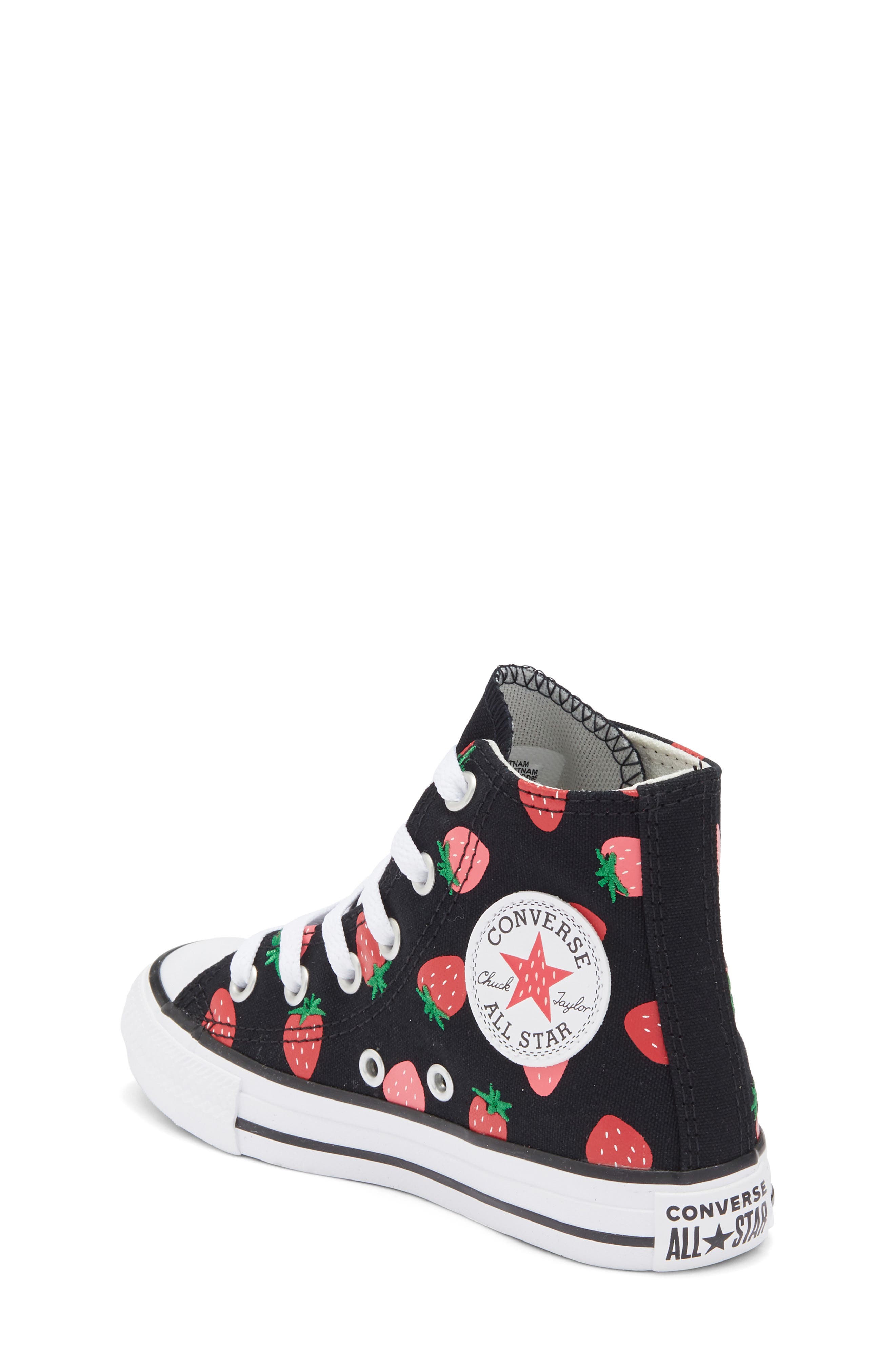 Converse Kids' Chuck Taylor All Star Strawberry Canvas High Top Sneaker, Alternate, color, 