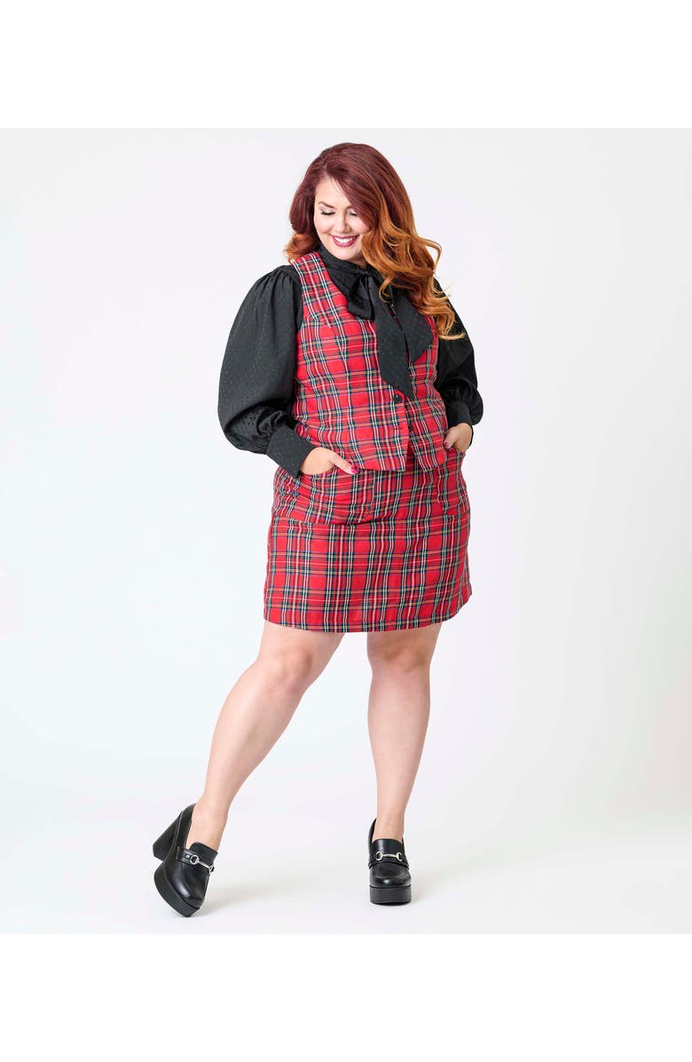 Unique Vintage Plus Size 1960s Scoop Neck Vest, Alternate, color, Red