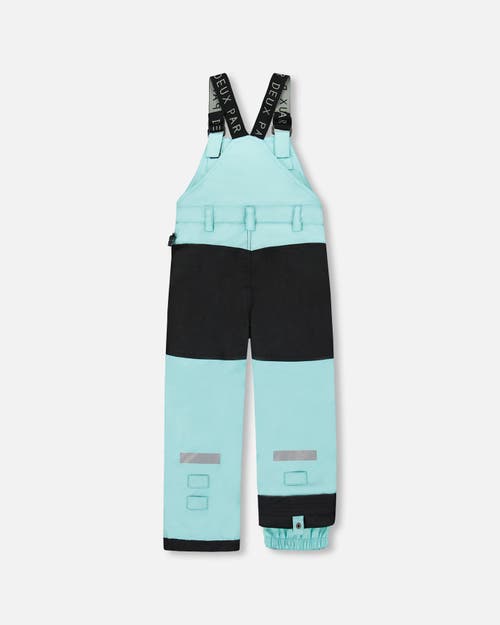 Deux Par Deux Solid Play Overall Snow Bib In Blue