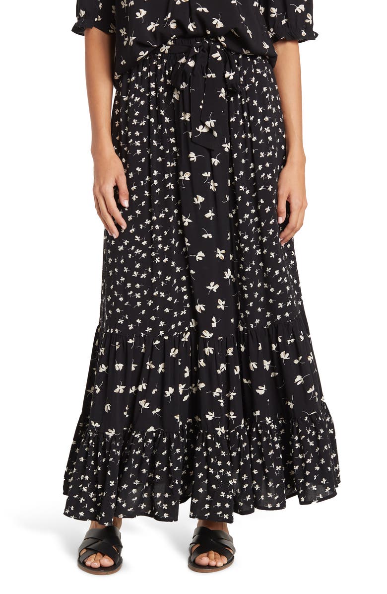 MELLODAY Floral Maxi Skirt, Main, color, 