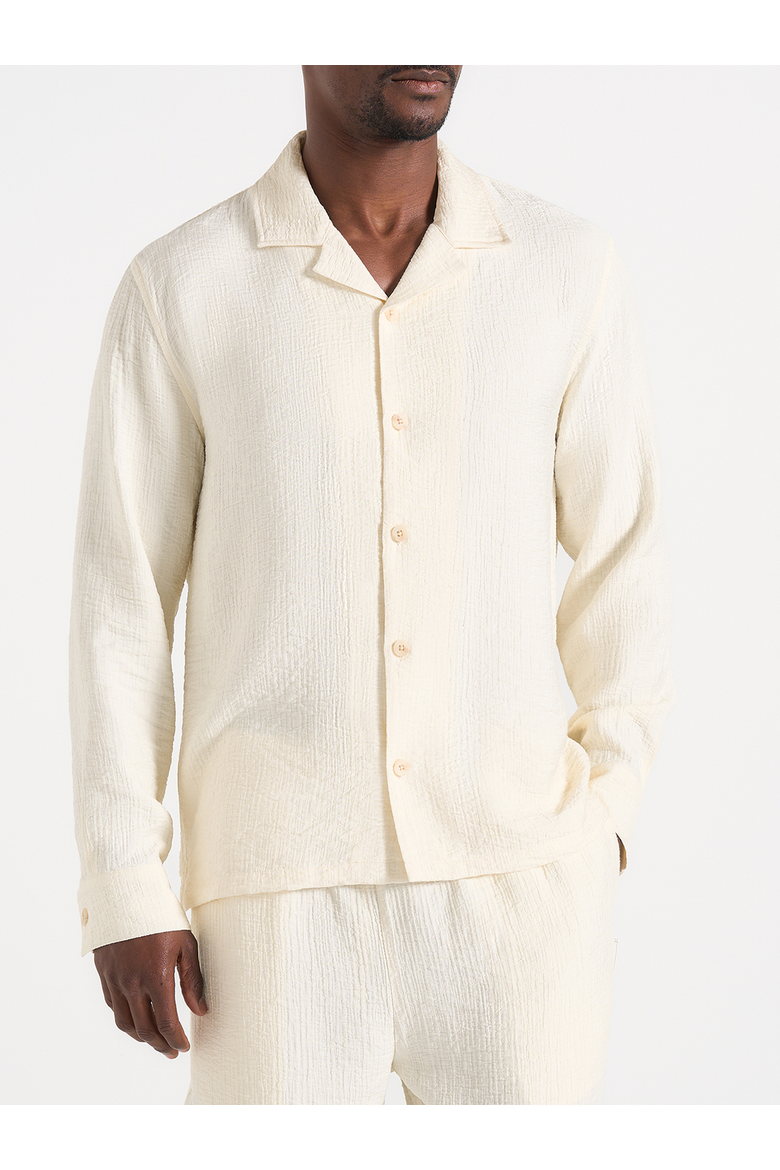 Bailey Unisex Textured Long Sleeve Shirt, Alternate, color, Cream