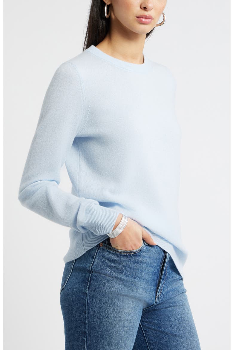 Crewneck Cashmere Sweater, Alternate, color, BLUE SUBDUED