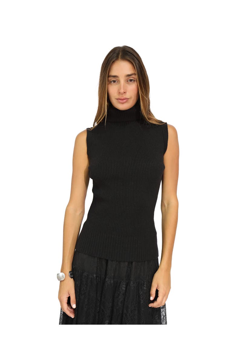 Equation Sleeveless Turtleneck Knit, Alternate, color, Black