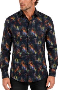 Maceoo Fibonacci Long Sleeve Performance Stretch Button Up Shirt
