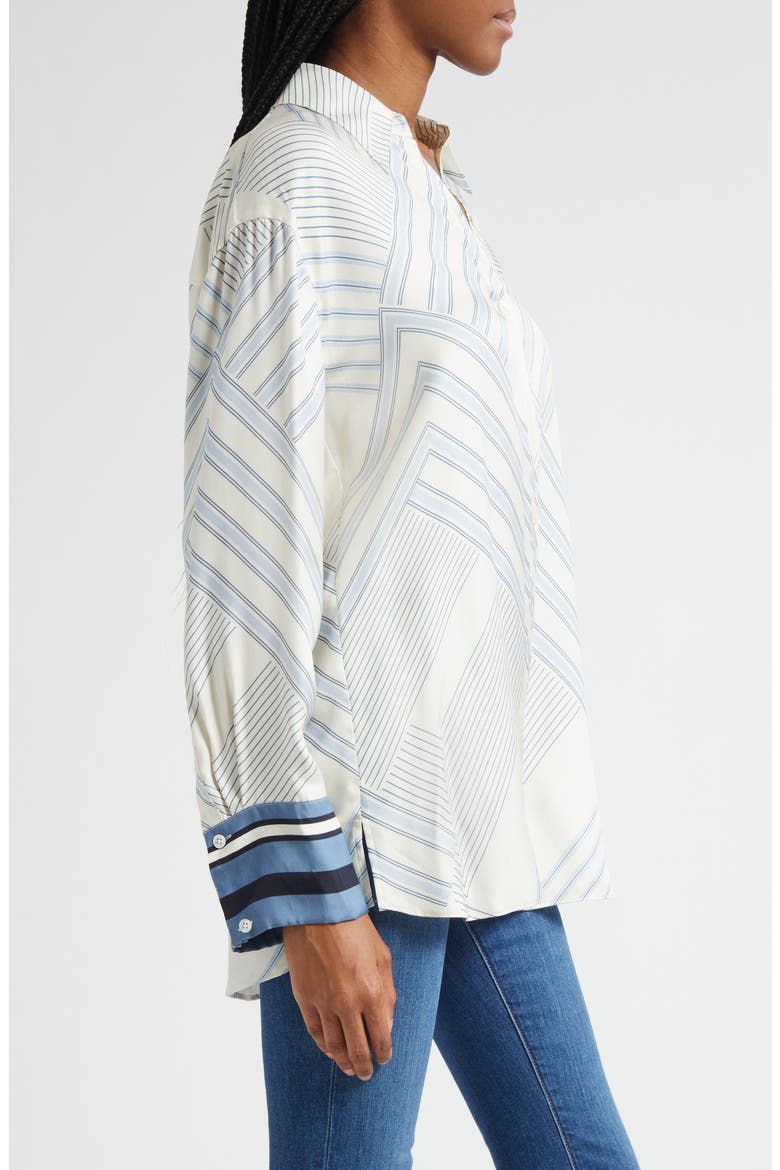 Delila Stripe Silk Blend Shirt, Alternate, color, DOVE BLUE LAKE MULTI