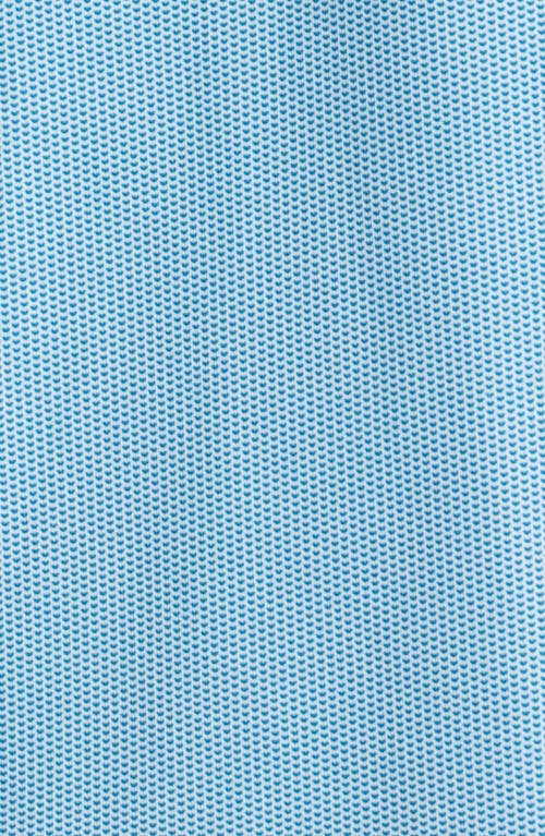 Stone Rose Bird's Eye Print Techno Stretch Performance Golf Polo In Blue