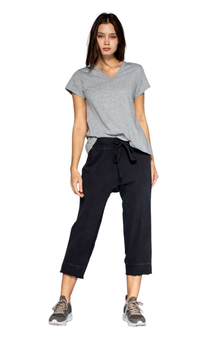 Wilt Crop Raw Jogger Easy Fit Pants, Alternate, color, Black