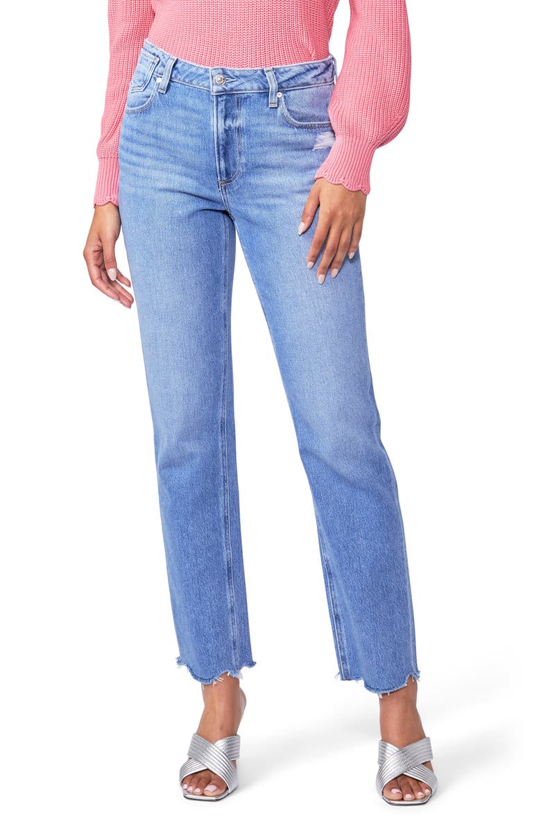 PAIGE Noella High Waist Relaxed Straight Leg Jeans, Main, color, Bodacious Distressed