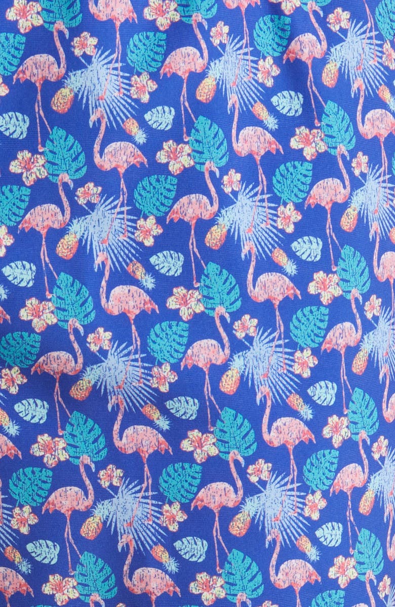 Peter Millar Flamingo Floral Swim Trunks, Alternate, color,