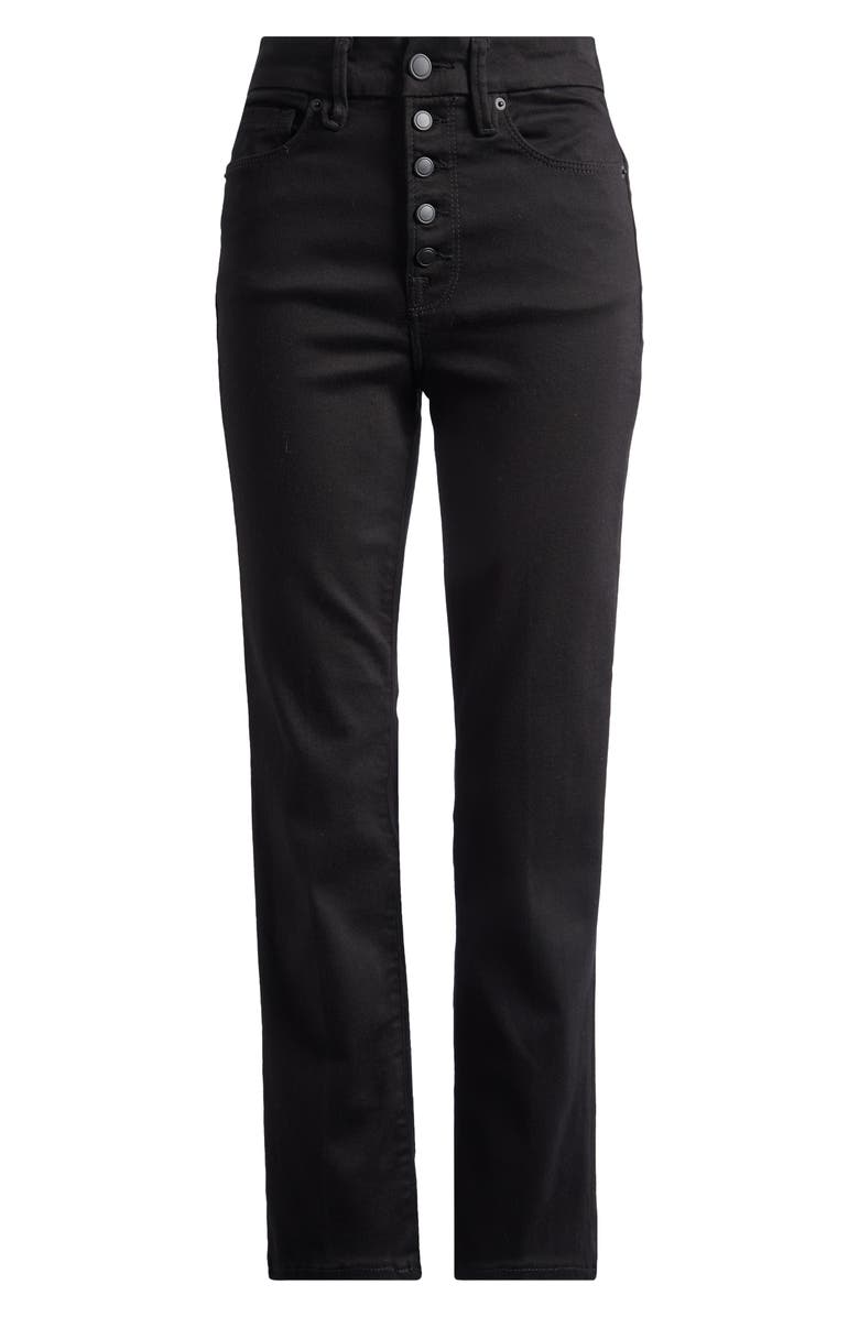 Good American Good Legs Never Fade Ankle Straight Leg Jeans, Alternate, color, Black001