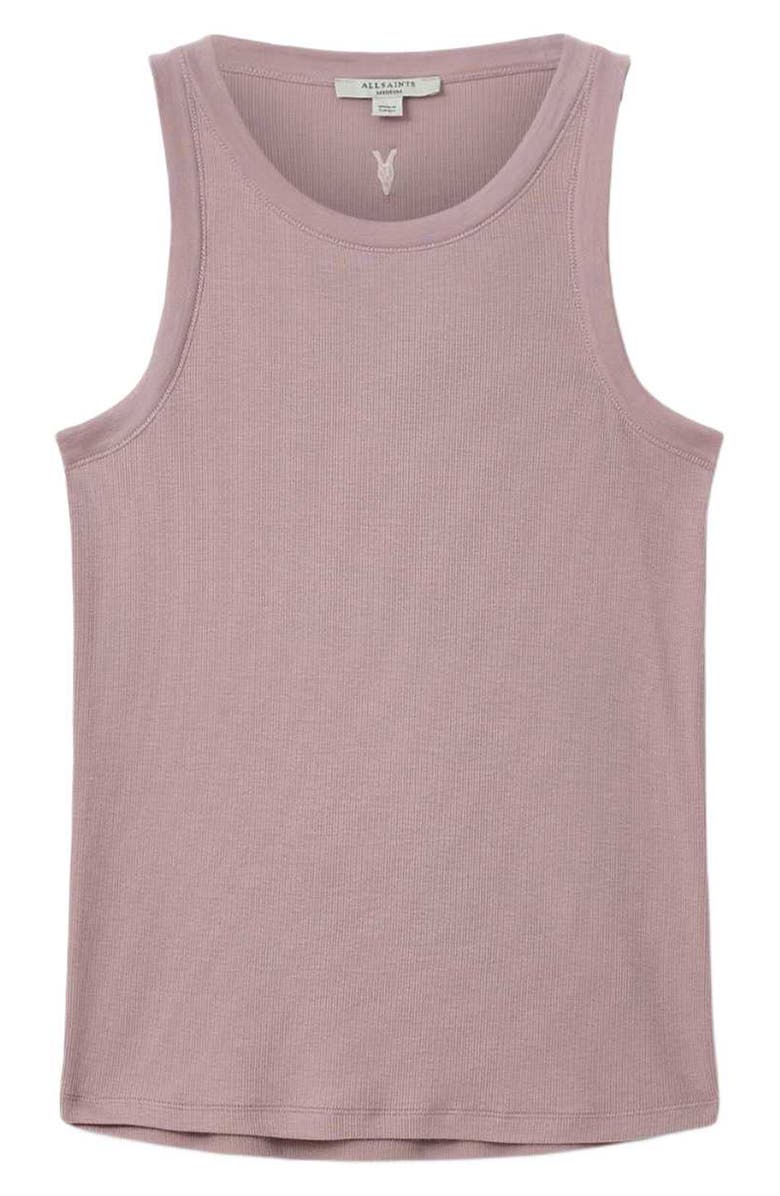 AllSaints Rina Rib Tank, Alternate, color, Dusty Lilac
