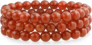 BLING JEWELRY Set of 3 Semiprecious Stone Beaded Stretch Bracelets