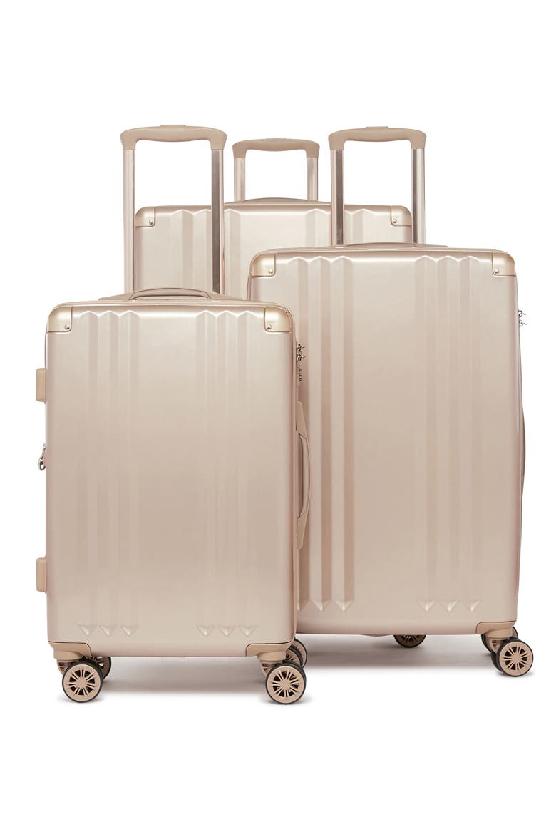 Ambeur 3-Piece Metallic Luggage Set, Alternate, color, GOLD