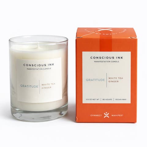 Gratitude White Tea + Ginger Manifestation Candle + Ink