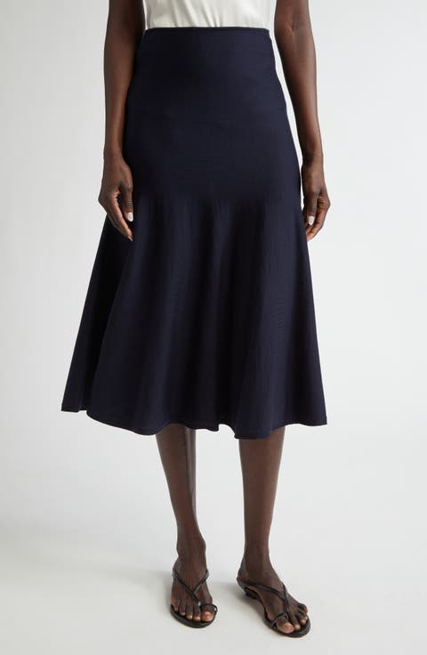 Mayu Wool Blend Midi Sweater Skirt