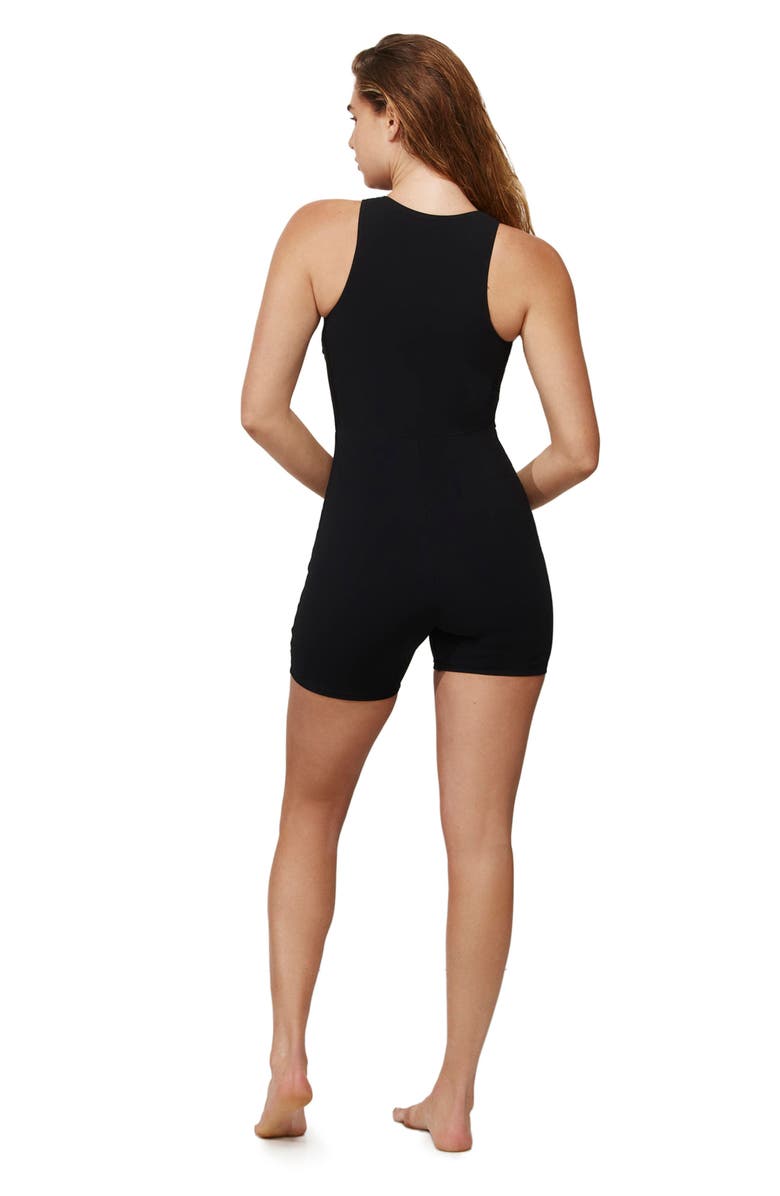 Free Sport by Gottex Swim Shady High Neck Swim Romper, Alternate, color, Black