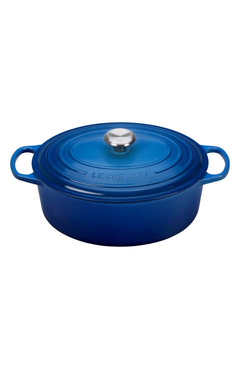 Signature 6.75-Quart Oval Enamel Cast Iron French/Dutch Oven with Lid