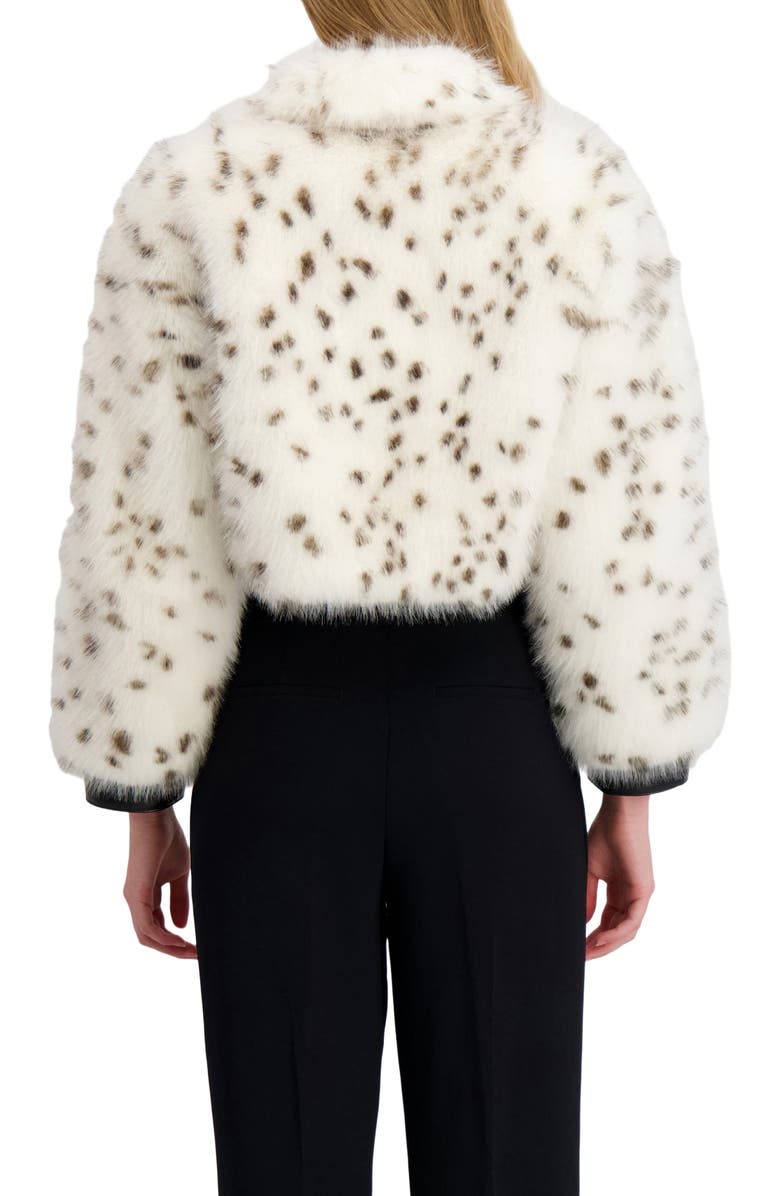 Lyla Grant Fur-Free Fox (Faux Fur) Bolero, Alternate, color, White/Black Spotted