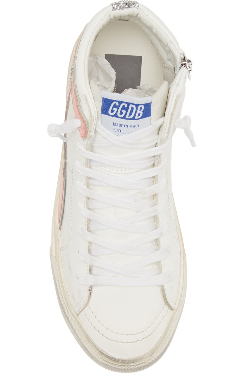 Golden Goose Slide High Top Sneaker, Alternate, color, White/ Silver/ Pink