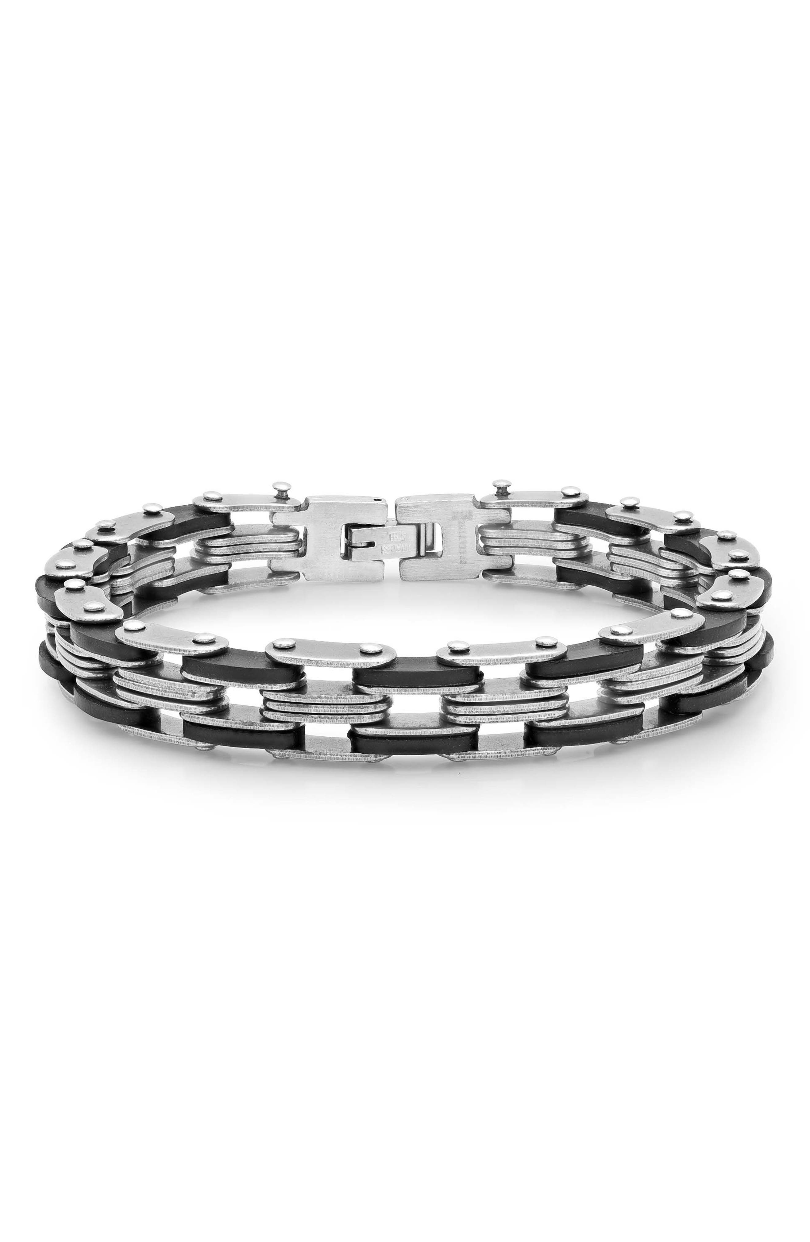 Men's Two-Tone Bicycle Chain Bracelet