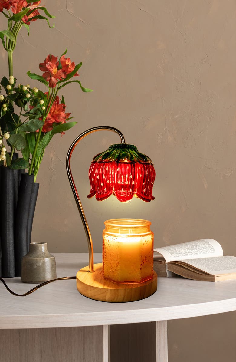 Innovibe Strawberry Shortcake Candle Warmer Lamp, Alternate, color, Red Gold