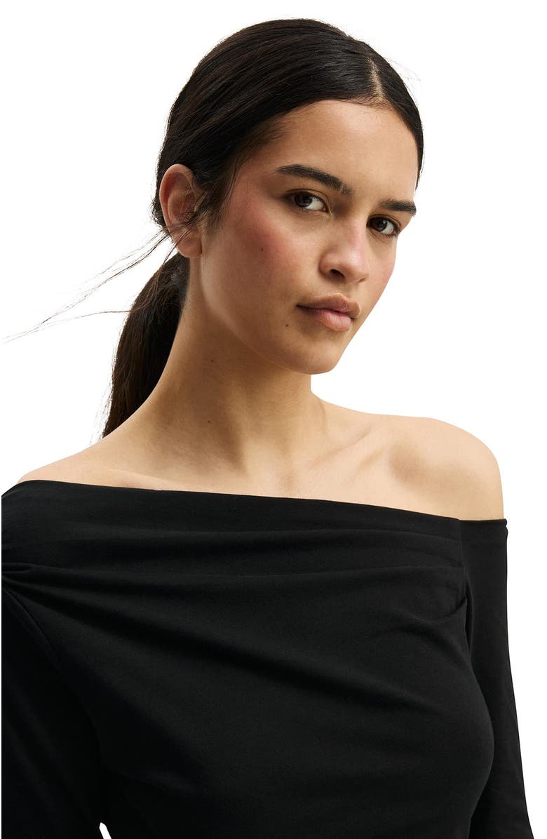 COTTON ON BODY Women's Dreamy Soft Off The Shoulder Long Sleeve, Alternate, color, Black