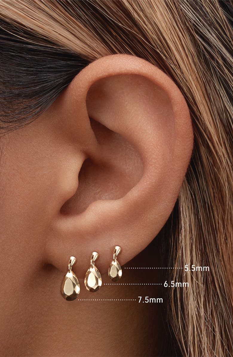 MARIA TASH Faceted Pear Single Threaded Stud Earring, Alternate, color, Yellow Gold