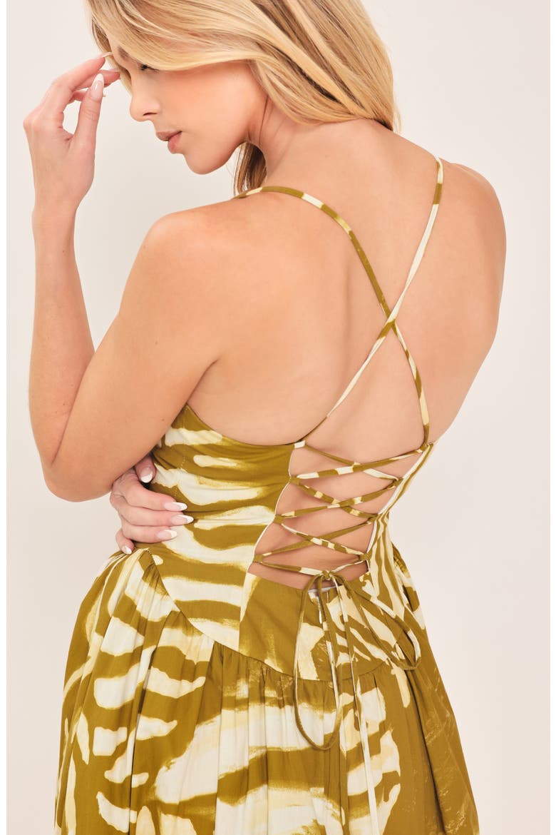 Print Midi Dress, Alternate, color, MUSTARD
