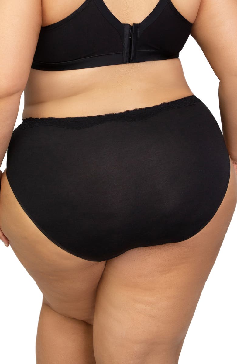 Curvy Couture Luxe Hipster Briefs, Alternate, color, Black