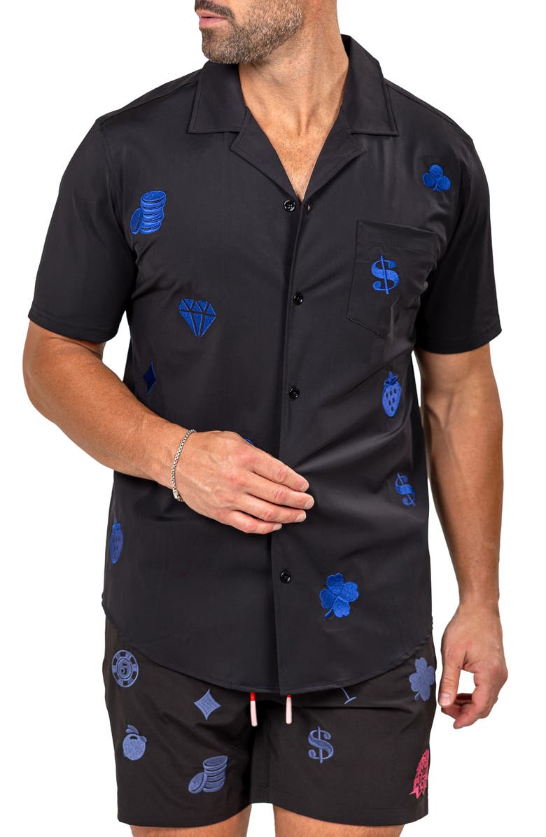 Maceoo Marthy Black Camp Shirt, Alternate, color,