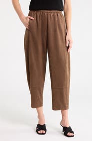 MAX STUDIO Faux Suede Barrel Pants