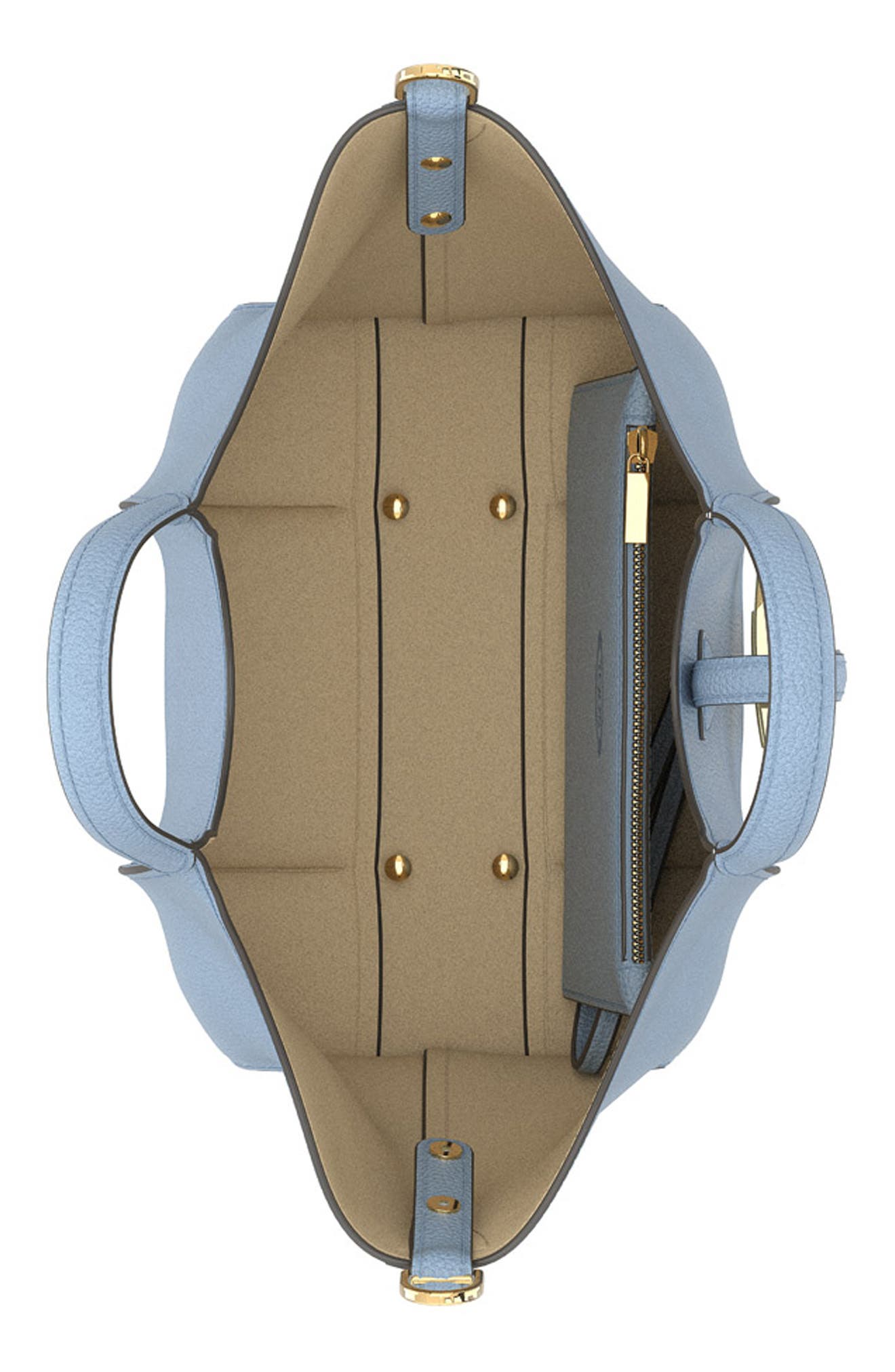 Tod
s Mini T Timeless Leather Shopping Bag, Alternate, color, Carta Zucc. Chiaro