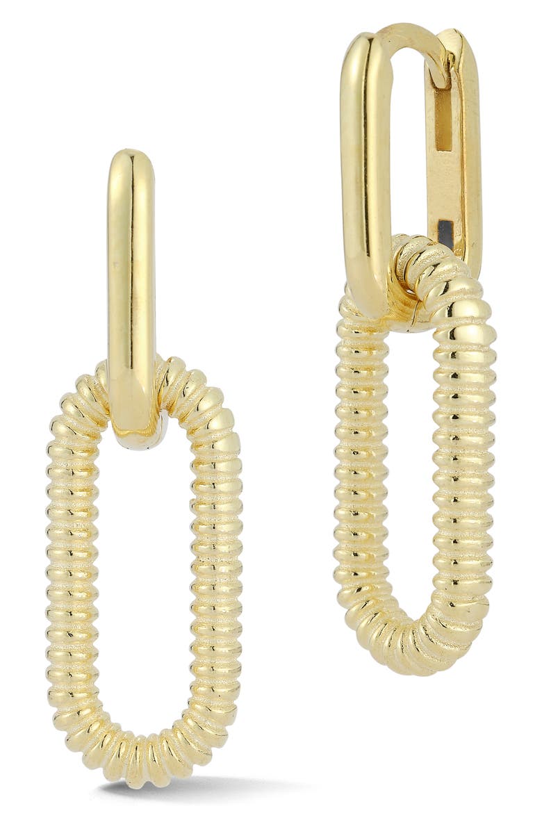 Sterling Silver Chain Drop Earrings, Main, color, GOLD