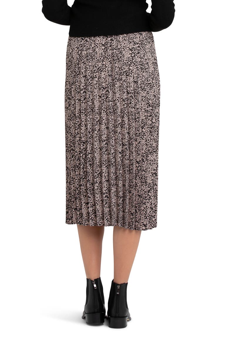 Florence Floral Pleated Maternity Skirt, Alternate, color, BLACK / DUSTY PINK