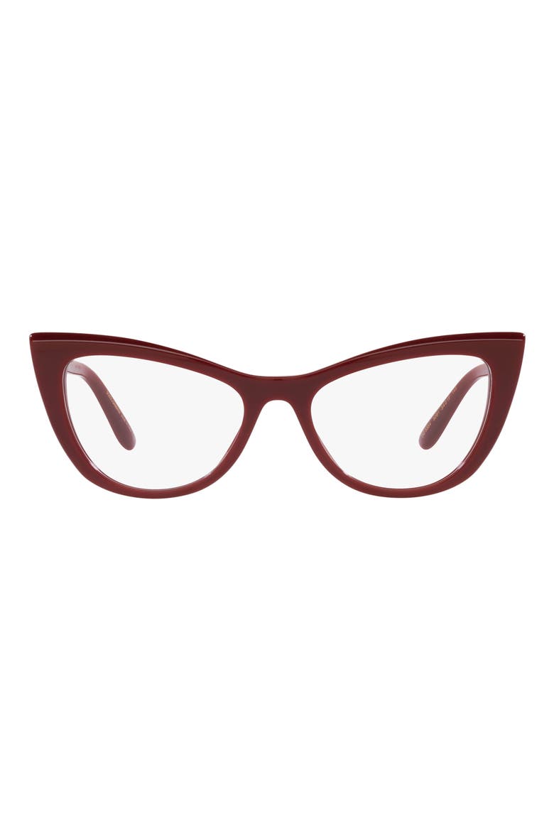 54mm Cat Eye Optical Glasses, Main, color, BORDEAUX