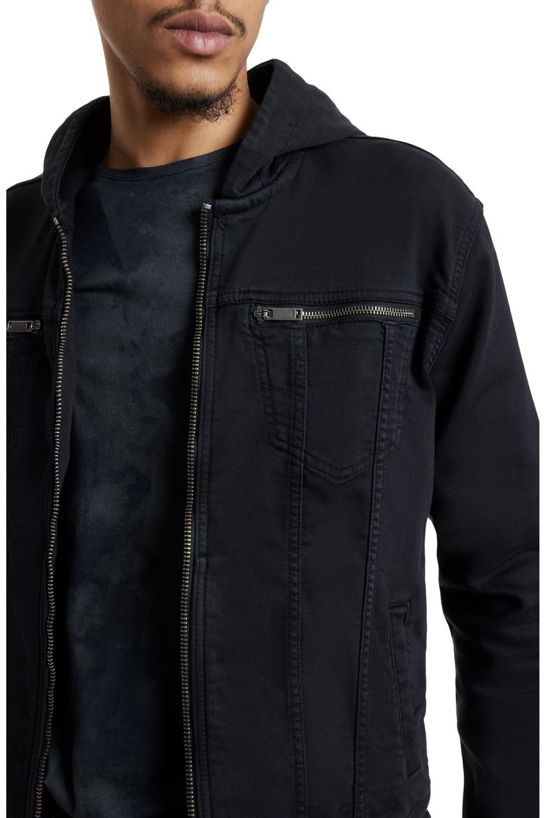 Scotty Hooded Trucker Jacket, Alternate, color, BLACK