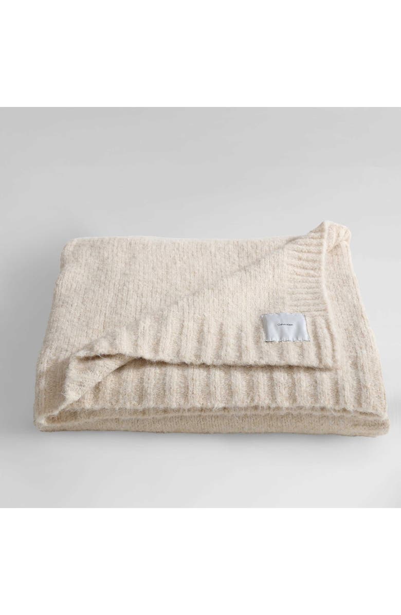 Calvin Klein Home Sweater Knit Throw Blanket, Alternate, color, Natural