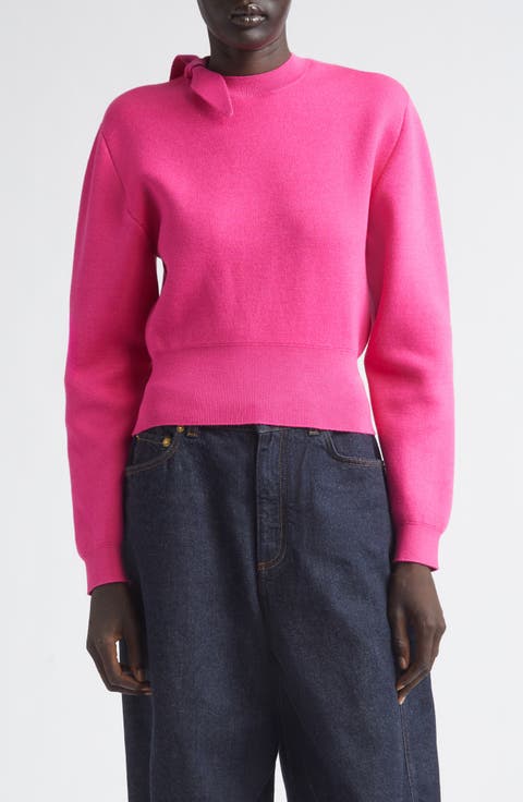 Bow Detail Crewneck Sweater