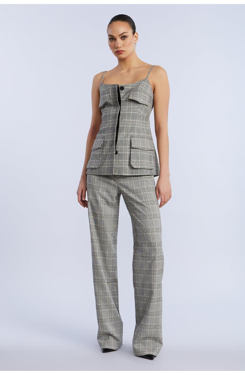 BCBGMAXAZRIA Glen Plaid Pant, Main, color, Black/White