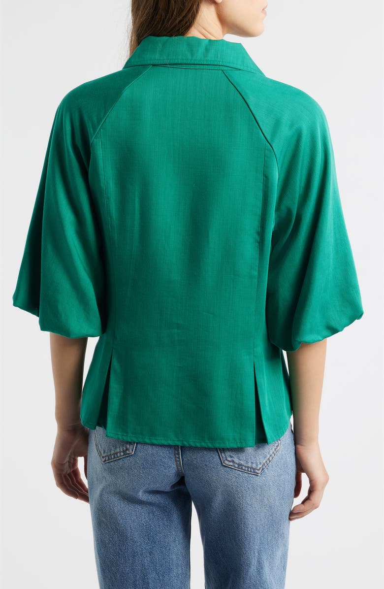 Wit & Wisdom Bubble Sleeve Shirt, Alternate, color, Lake Green